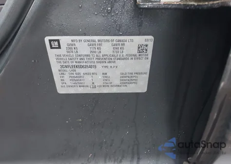 2013 Chevrolet Equinox 1Lt from USA, damaged, VIN 2GNFLEEK6D6284019